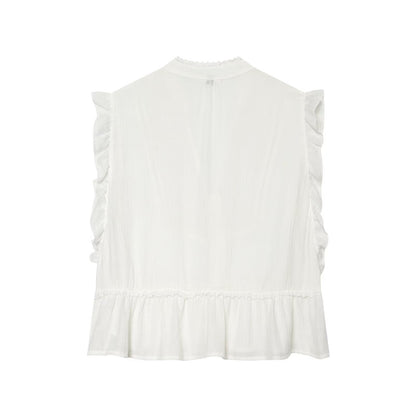 Women's layered decorative embroidered top