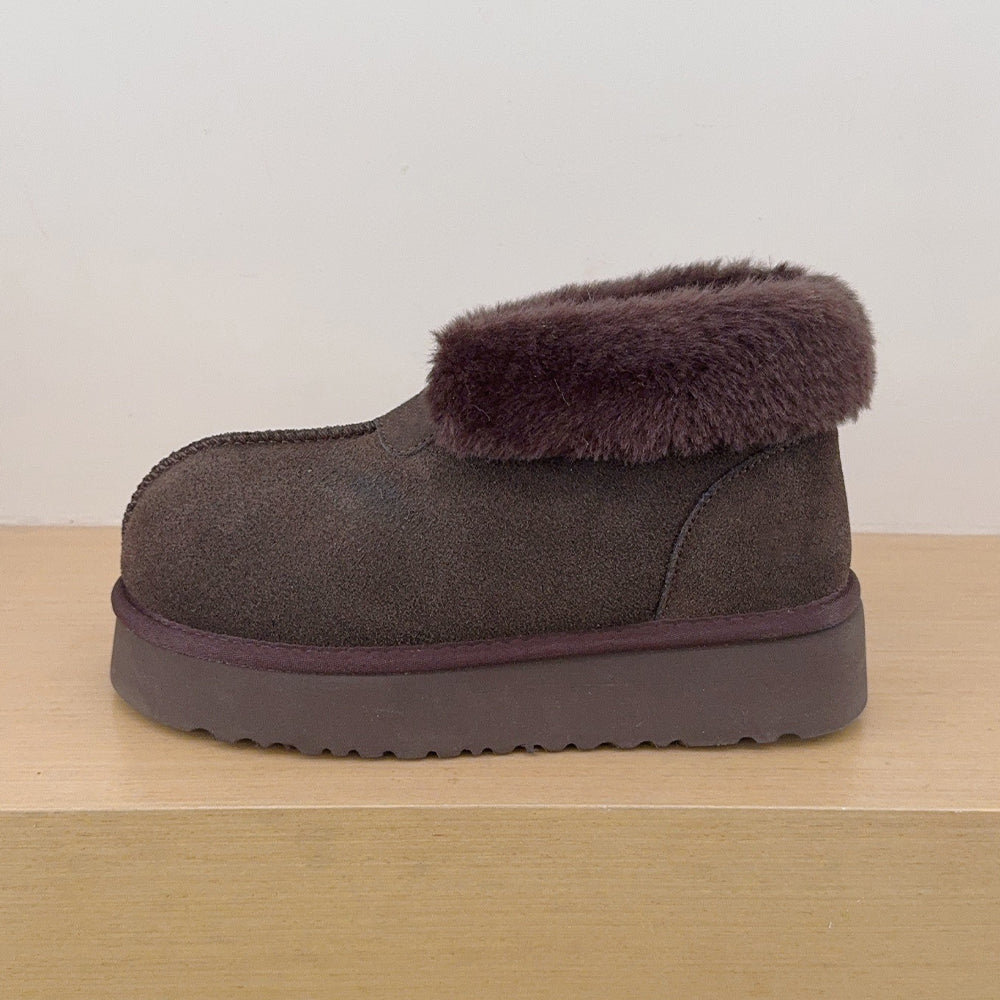 Women's new two-wearing suede platform snow boots