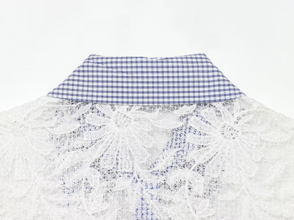 Women's casual plaid patchwork shirt