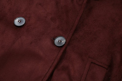 Women's with belt suede texture effect jacket Coat