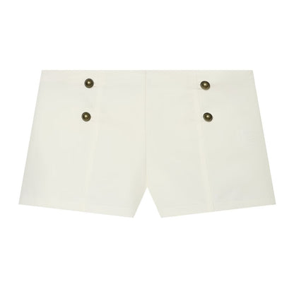 suit Women's 2 pieces zipper button up decoration sleeveless top+shorts