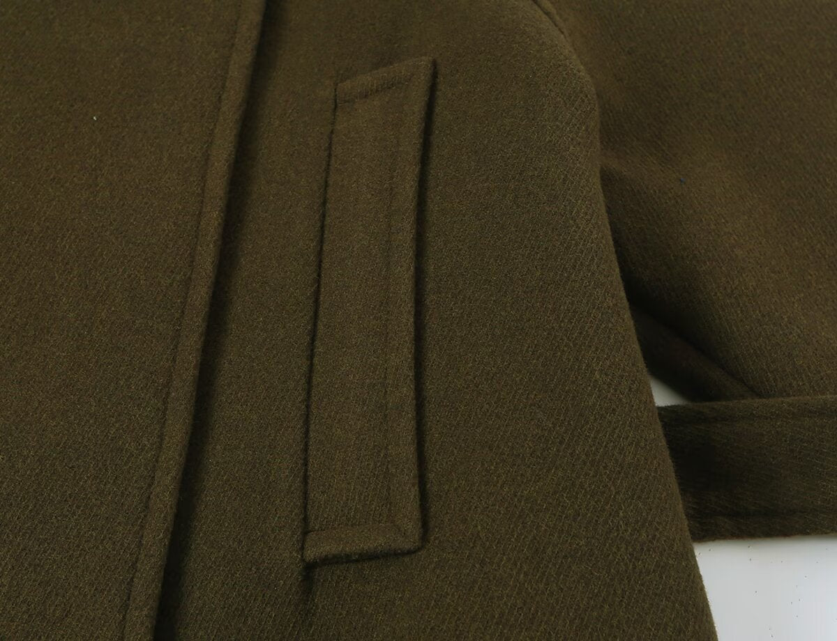 Women's with belt standing collar coat