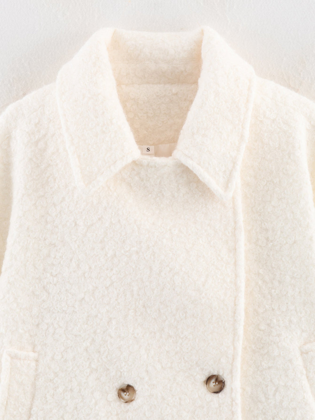 Women 2025 New Fashion Long-sleeved boucle fleece coat