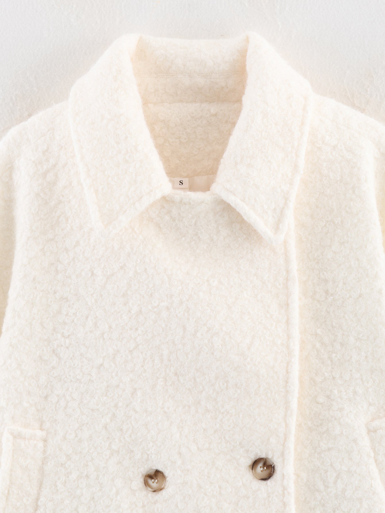 Women 2025 New Fashion Long-sleeved boucle fleece coat