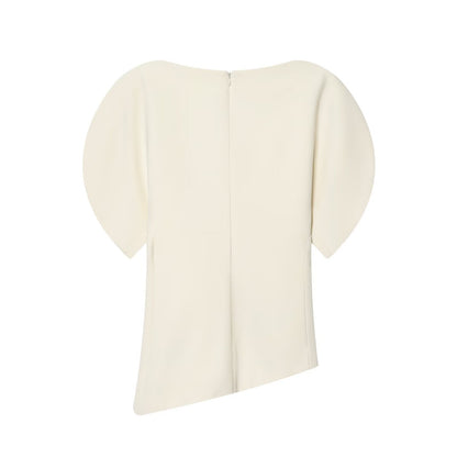 Women's Bubble Sleeve Asymmetric Top