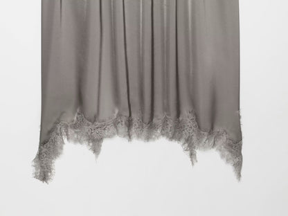 Women's pleated decorative lace suspender dress