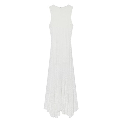 Women's lace decoration sleeveless MIDI dress