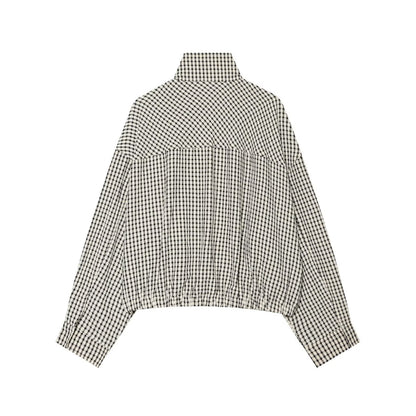 Women's casual plaid pilot jacket Coat