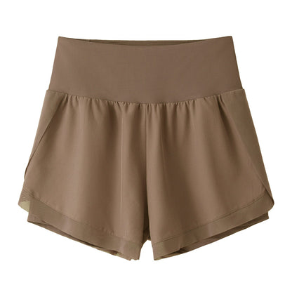 LU Women's new high waist and abdomen anti-exposure shorts