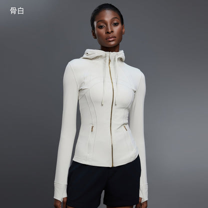 LU women's new Joker slim slim running fitness long sleeve hooded cardigan coat