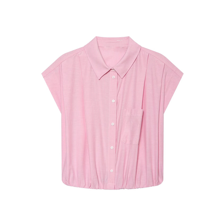 Women's striped short lapel shirt