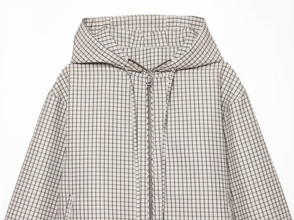 Women's casual plaid hooded jacket Coat