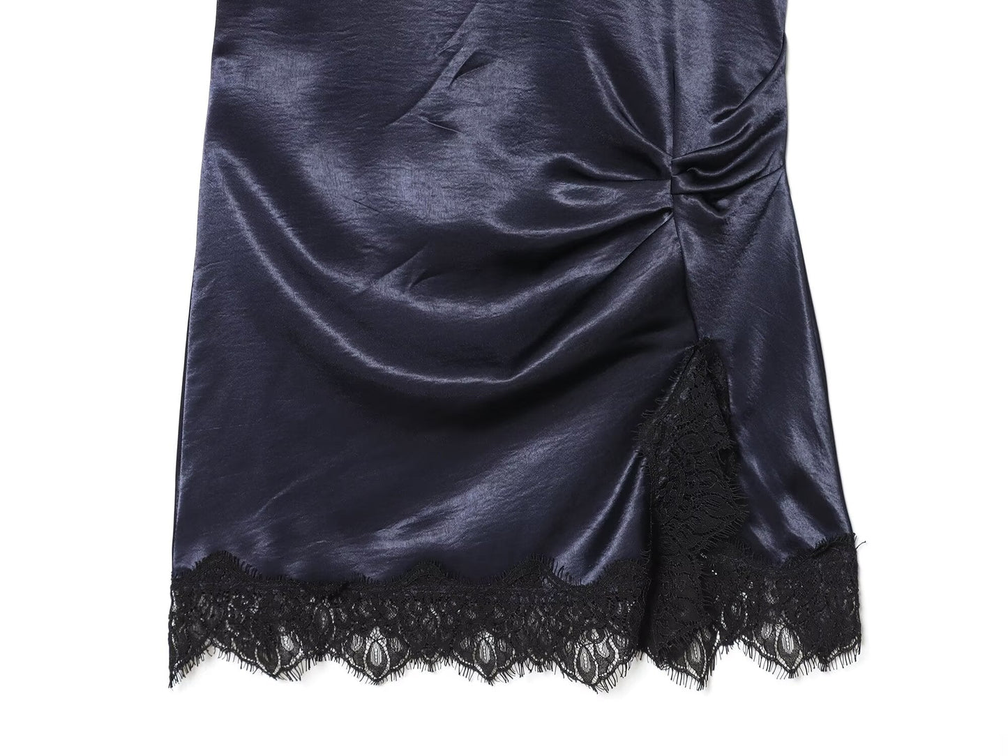 Women's satin textured sleeveless lace dress