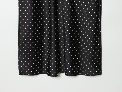 Women's polka dot satin texture MIDI skirt