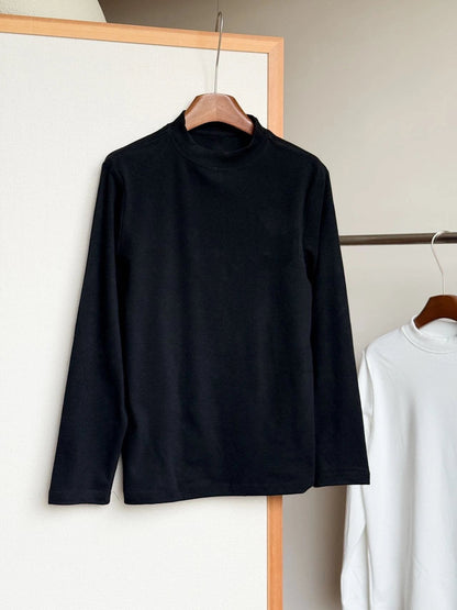 Men's new casual semi-high collar double-faced velvet bottoming shirt