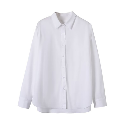 Women's casual linen blended Lapel shirt