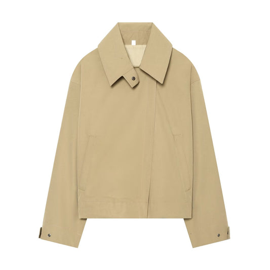 Women's casual lapel windbreaker jacket
