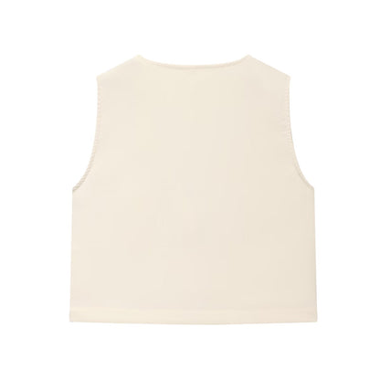 suit Women's 2 pieces sleeveless V-neck top+Skirts
