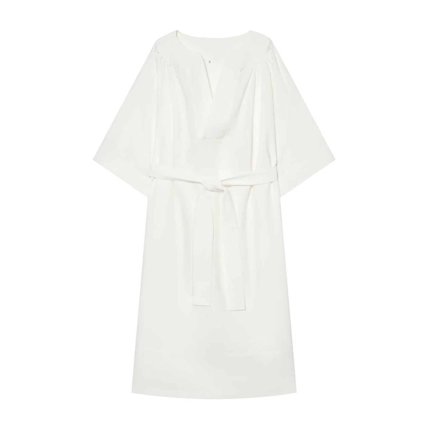 Women's With Belt loose long shirt style dress