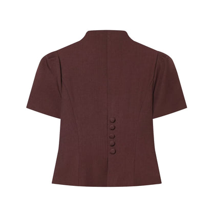 Women's new lace patchwork short sleeved Blazer top