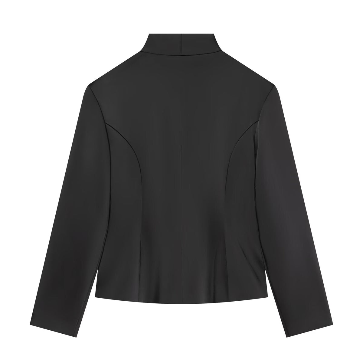 Women's knot buckle decorative satin textured Coat
