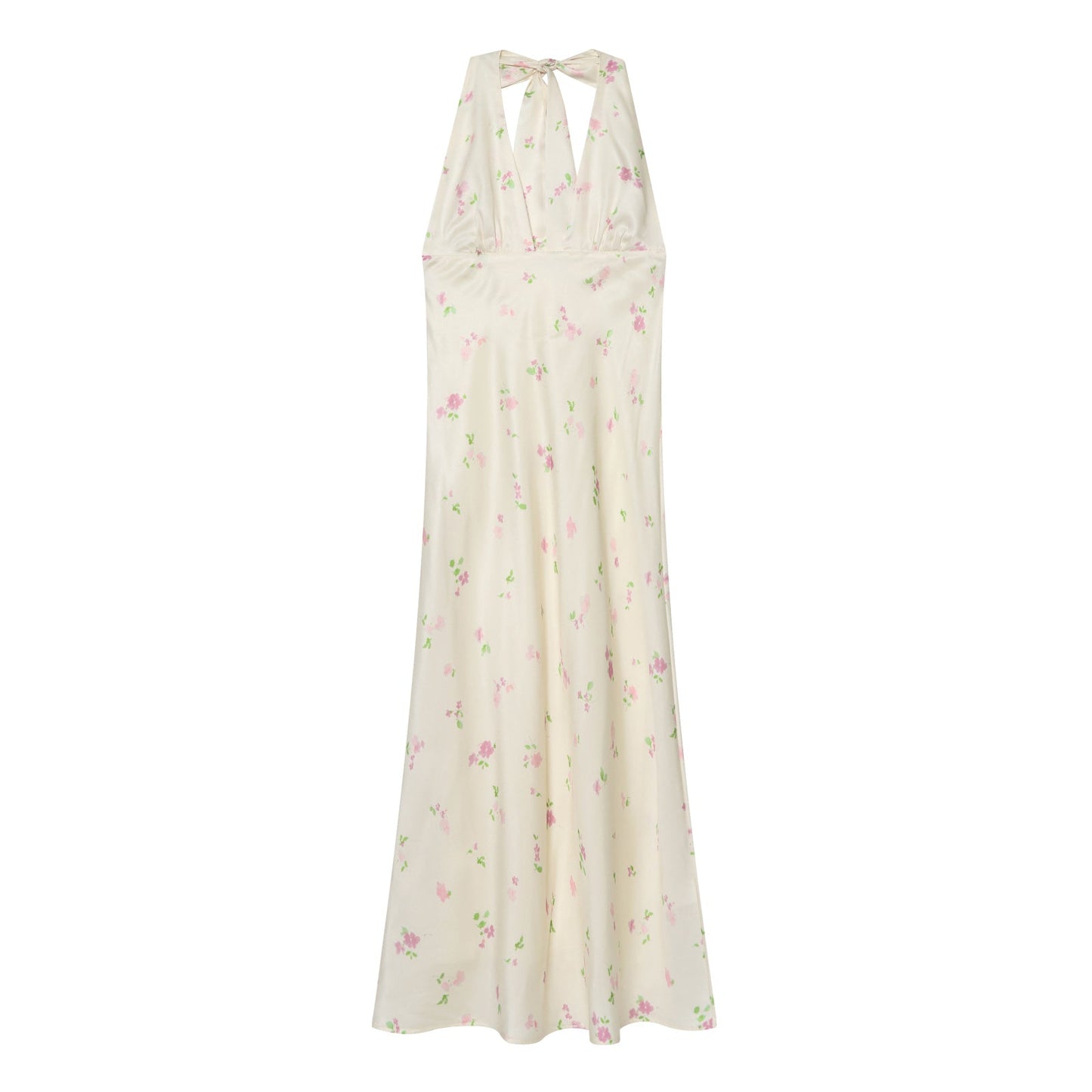 Women's satin textured printed MIDI dress