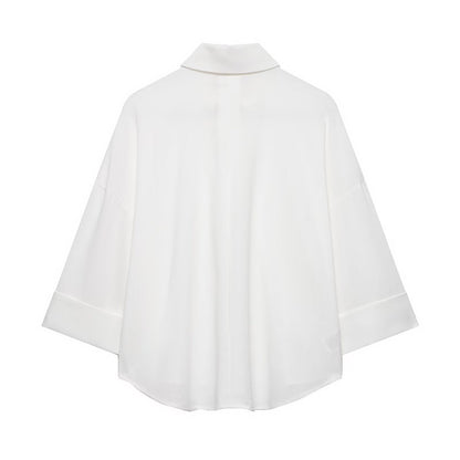 Women's casual lapel button up shirt
