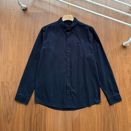 New casual Joker classic button collar design cotton long sleeve shirt