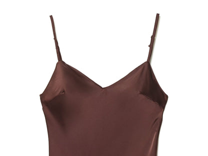 Women's lace satin textured suspender dress