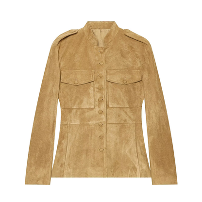 Women's suede textured leather bag buckle jacket Coat
