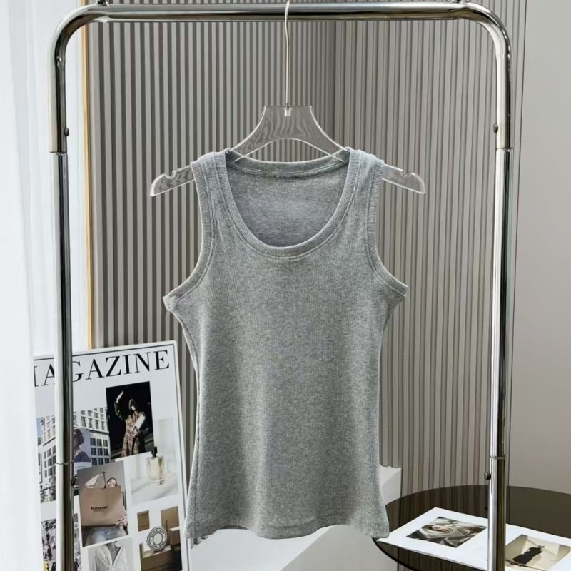 2026 women's new fashion Joker sports embroidery slim threaded vest