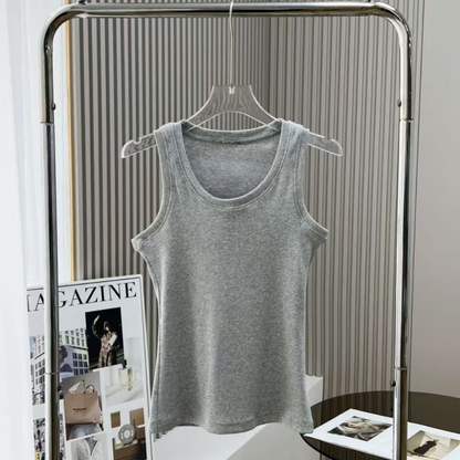 2026 women's new fashion Joker sports embroidery slim threaded vest