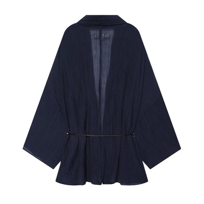 suit Women's 2 pieces semi transparent wrinkle effect Coat+Pants