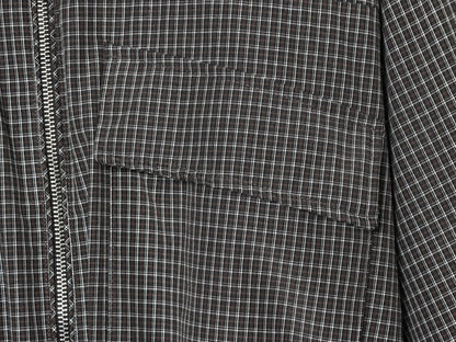 Women's plaid stand collar cotton jacket Coat