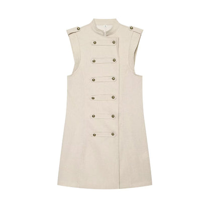 Women's rope knot linen blend mini dress