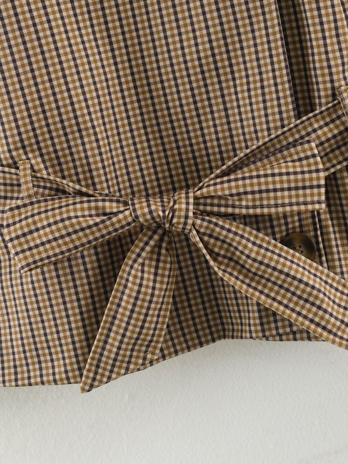 Women's with belt double breasted Plaid trench Coat