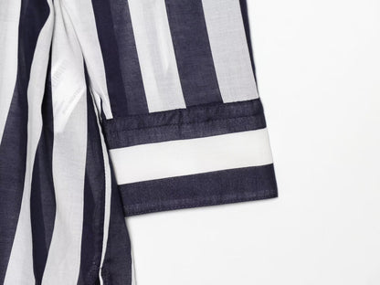 Women's With Belt Long Style Striped Shirt
