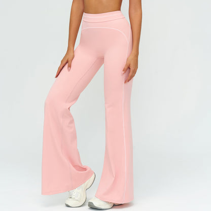 Women's new sanding wide-leg pants high waist contrast yoga pants