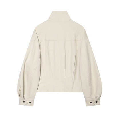 Women's standing collar elastic waisted cotton Coat