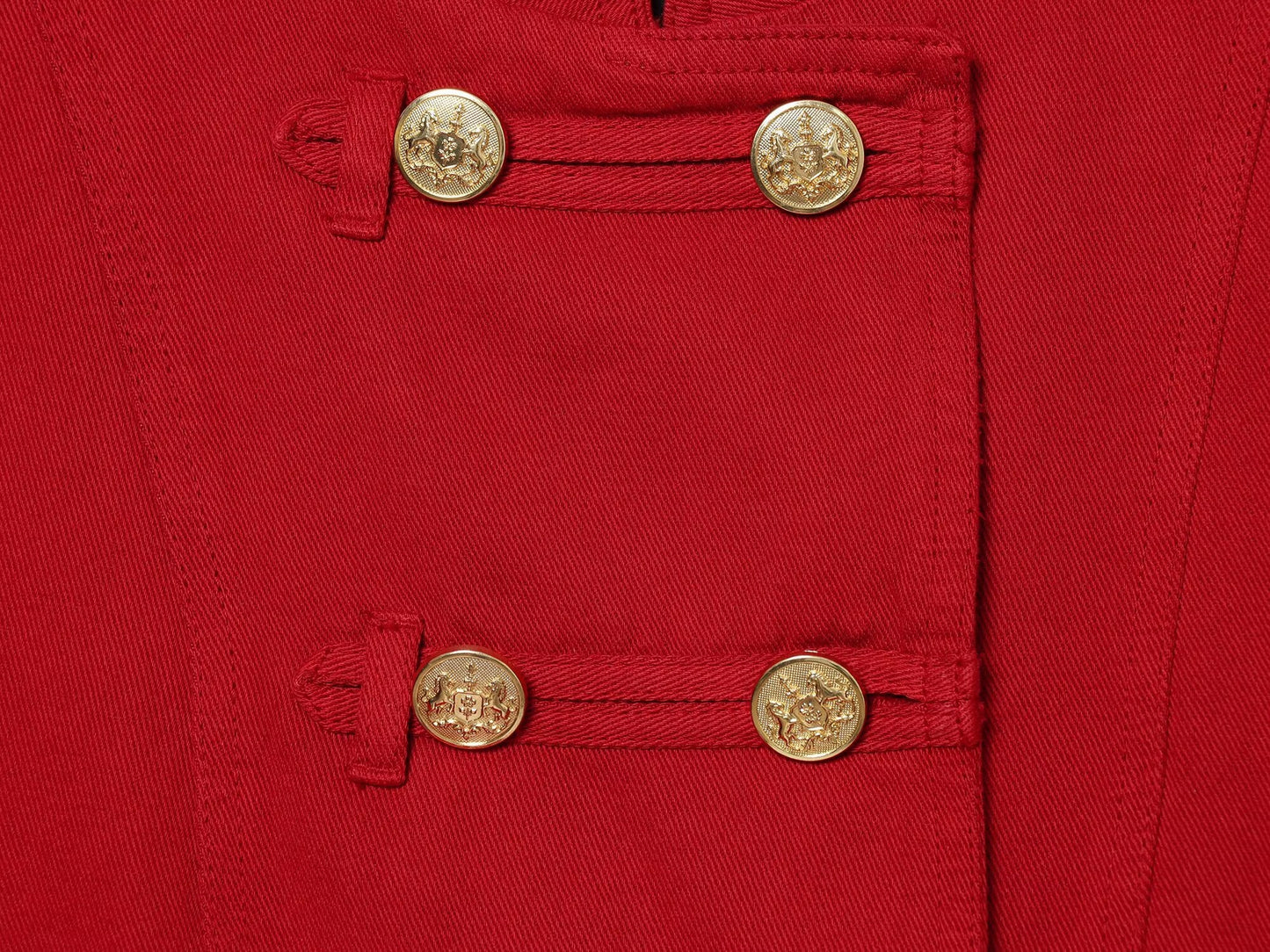 Women's button decoration short slim jacket Coat