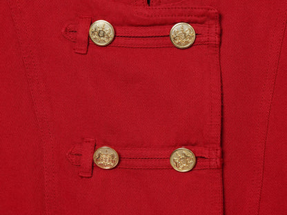 Women's button decoration short slim jacket Coat