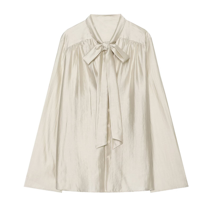 Women's scarf decoration loose V-neck shirt