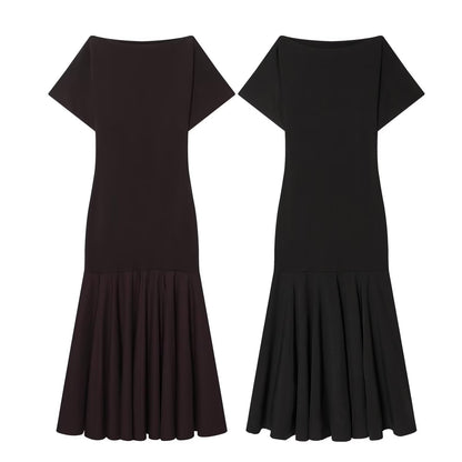 Women's slim short sleeved patchwork dress