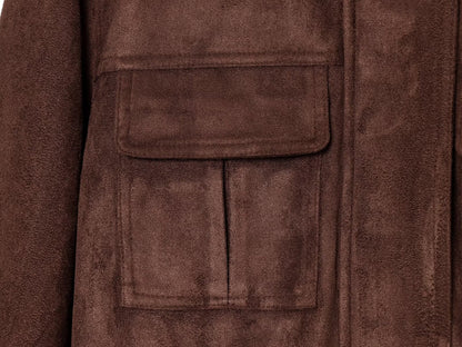 Women's suede waist cinched drawstring jacket Coat