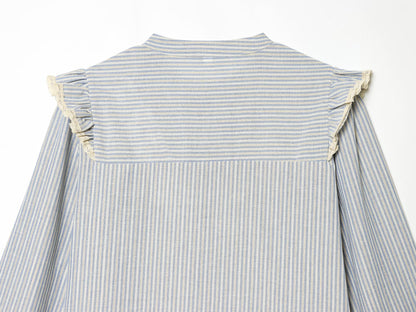 Women's metallic layered decorative striped shirt
