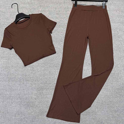 Women's new high-elastic micro-pull hip fitness yoga two-piece set