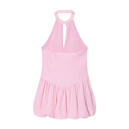 Women's backless halter neck mini dress
