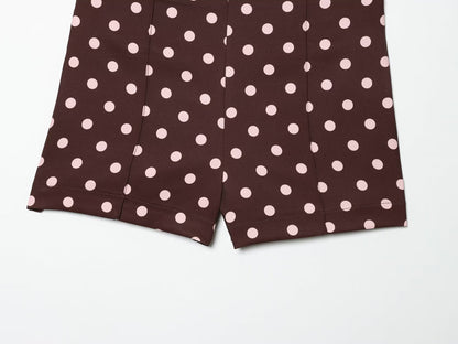 Women's high waisted casual polka dot shorts