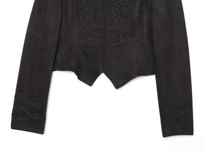 Women's suede textured rope knot buckle Coat
