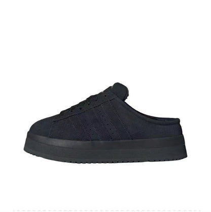 Women's casual fleece-lined platform slippers